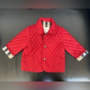 Burberry Children Quilted Jacket in Red / Unisex / 6 Months